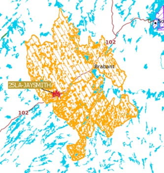 Map of JAYSMITH Fire on June 18