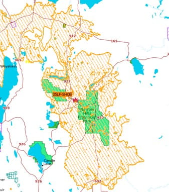 Map of SHOE Fire on June 18